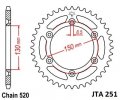 Aluminijasti zadnji verižnik (zobnik) JT JTA 251-49 49T, 520