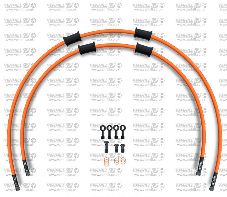 CROSSOVER Front brake hose kit Venhill HON-6043FB-OR POWERHOSEPLUS (2 cevi v kompletu) Orange hoses, black fittings