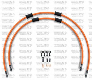 CROSSOVER Front brake hose kit Venhill HON-6043FB-OR POWERHOSEPLUS (2 cevi v kompletu) Orange hoses, black fittings