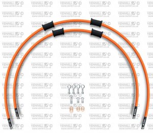 CROSSOVER Front brake hose kit Venhill HON-6043F-OR POWERHOSEPLUS (2 cevi v kompletu) Orange hoses, chromed fittings