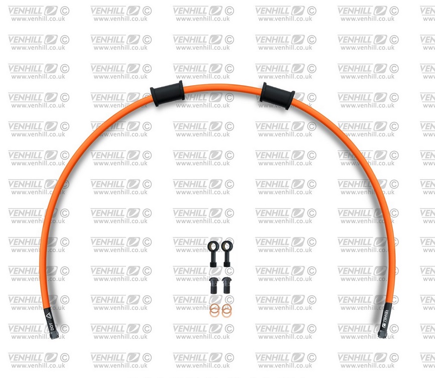 Set cevi za sklopko Venhill DUC-8001CB-OR POWERHOSEPLUS (1 cev v kompletu) Orange hoses, black fittings