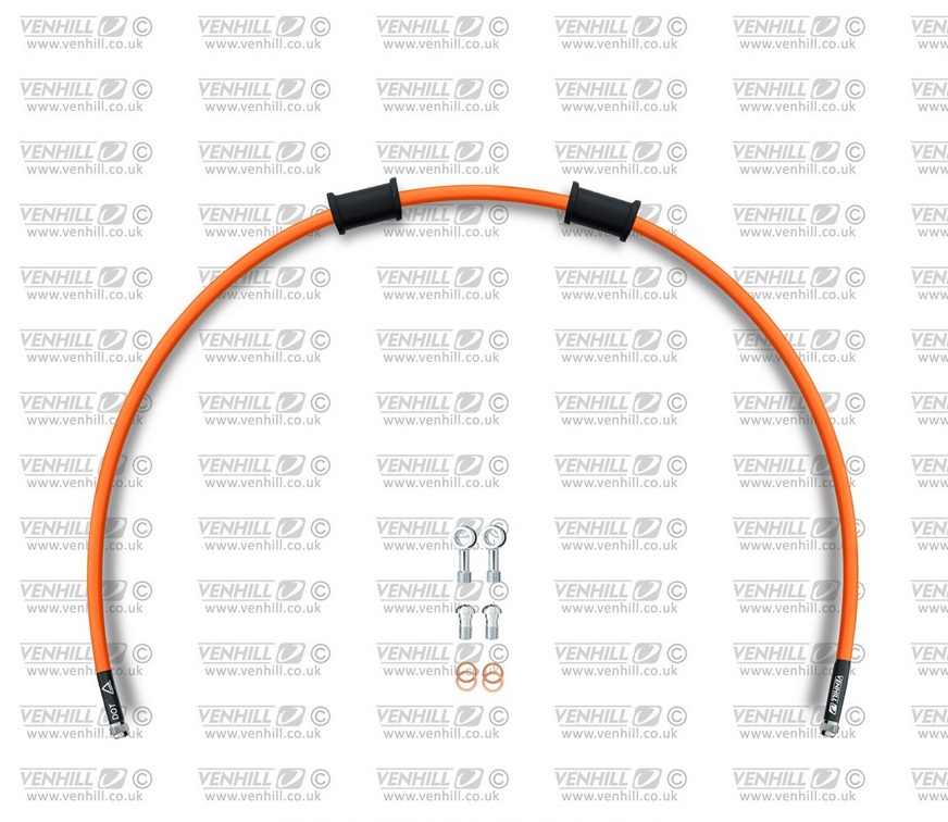 Set cevi za sklopko Venhill DUC-8001C-OR POWERHOSEPLUS (1 cev v kompletu) Orange hoses, chromed fittings