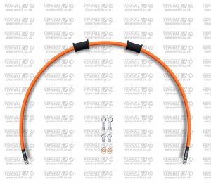 Set cevi za sklopko Venhill DUC-8001CS-OR POWERHOSEPLUS (1 cev v kompletu) Orange hoses, stainless steel fittings