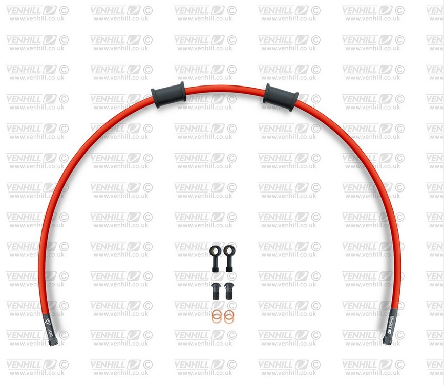 Set cevi za sklopko Venhill DUC-8001CB-RD POWERHOSEPLUS (1 cev v kompletu) Red hoses, black fittings