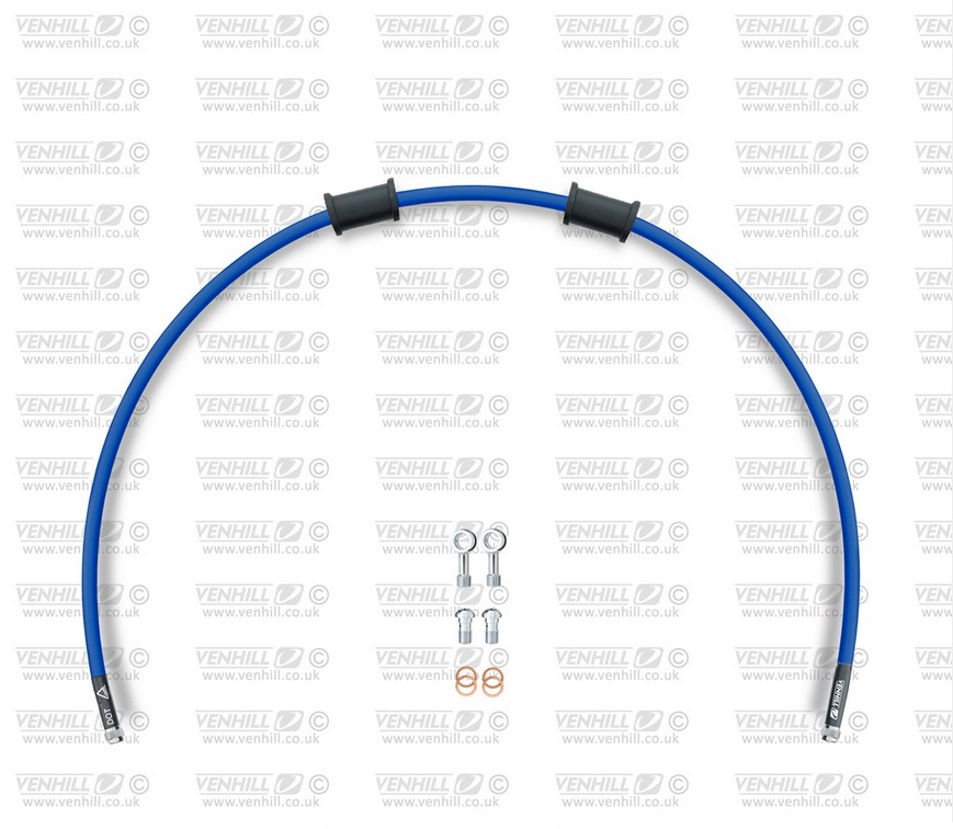 Set cevi za sklopko Venhill DUC-6003C-SB POWERHOSEPLUS (1 cev v kompletu) Solid blue hoses, chromed fittings