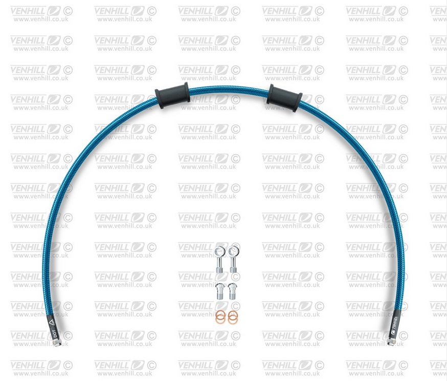 Set cevi za sklopko Venhill APR-10003C-TB POWERHOSEPLUS (1 cev v kompletu) Translucent blue hoses, chromed fittings