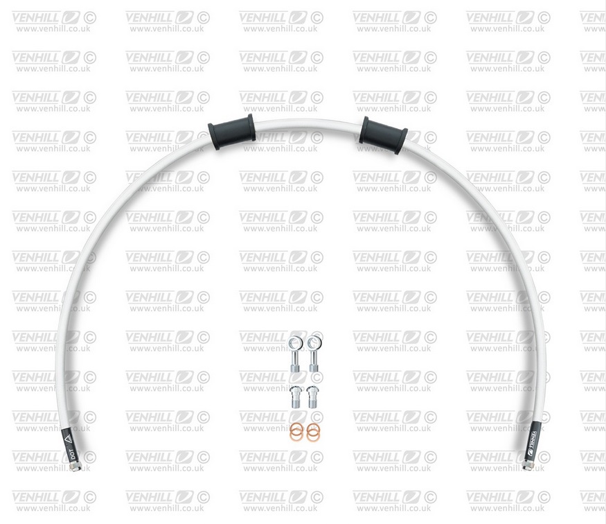 Set cevi za sklopko Venhill APR-10003C-WT POWERHOSEPLUS (1 cev v kompletu) White hoses, chromed fittings