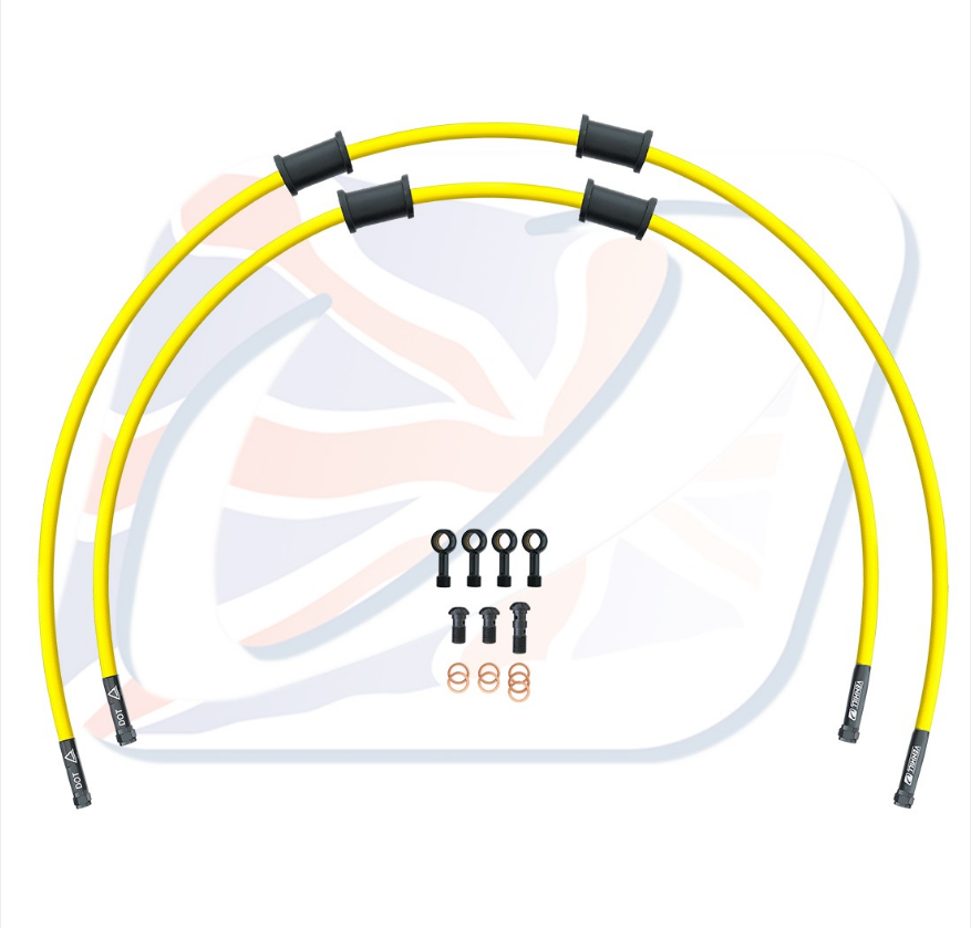 CROSSOVER Front brake hose kit Venhill HON-6043FB-YE POWERHOSEPLUS (2 cevi v kompletu) Yellow hoses, black fittings