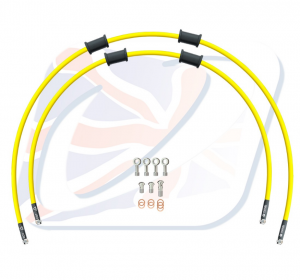 CROSSOVER Front brake hose kit Venhill HON-6043FS-YE POWERHOSEPLUS (2 cevi v kompletu) Yellow hoses, stainless steel fittings