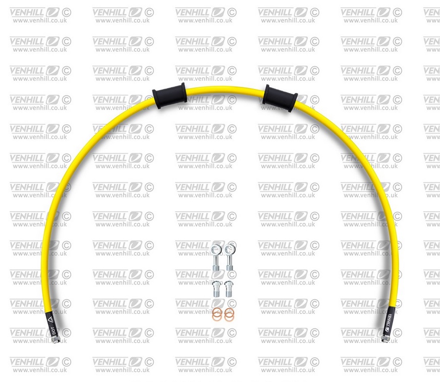Set cevi za sklopko Venhill DUC-6003C-YE POWERHOSEPLUS (1 cev v kompletu) Yellow hoses, chromed fittings